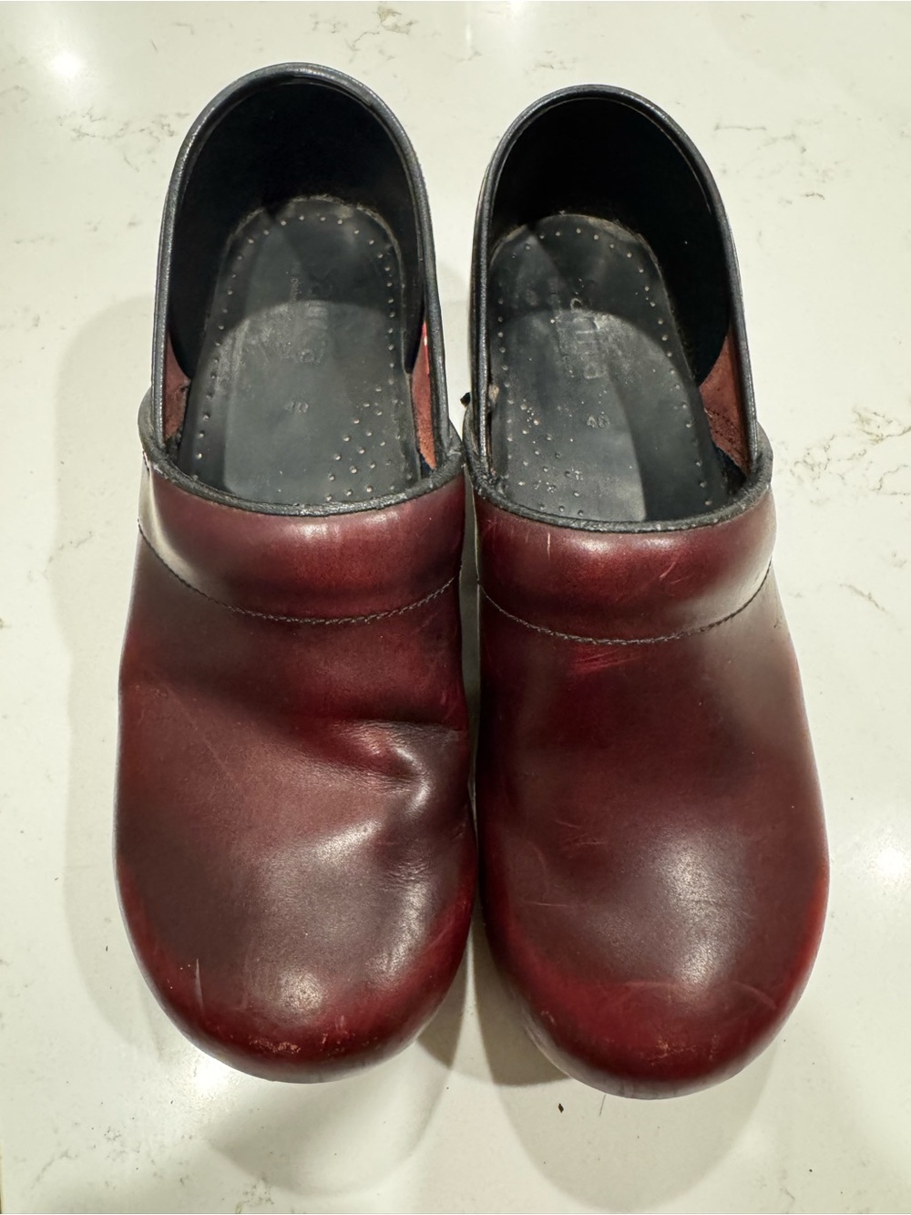 Sanita Original Danish Clogs Antique Bordeaux Brown Leather EU 40 US 9